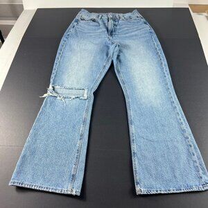 American Eagle Jean Women 27x28* Highest Rise 90s Flare Blue Cotton Denim Tag 6R